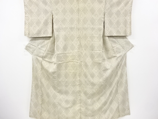 JAPANESE KIMONO / ANTIQUE KIMONO / SILK / SHIOZAWA / WOVEN DIAGONAL GRID